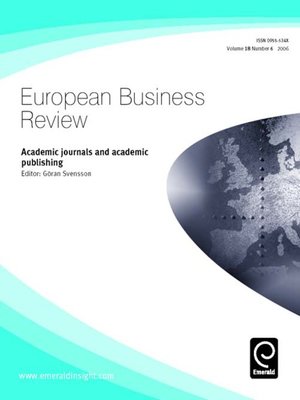 cover image of European Business Review, Volume 18, Issue 6